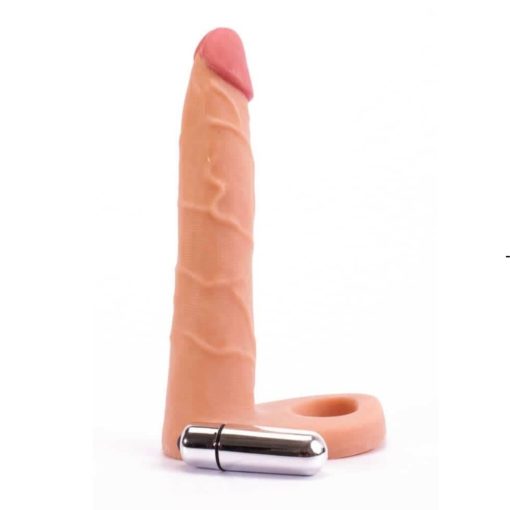 Strap On Barbati cu Vibratii Ultra Soft Double-Vibrating 18 cm