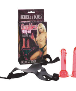 Strap-On Crotchless 2 Dongs Pink