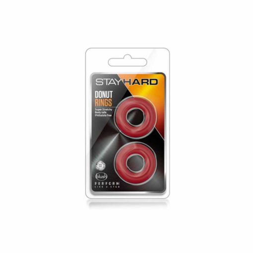 Ambalaj-set-inele-penis-Stay-Hard-Donut-Rings-Red