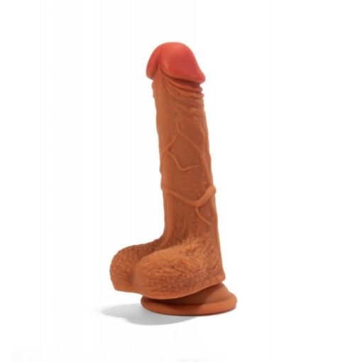 Dildo Double Layer Silicone Dildo Brown - imagine 2
