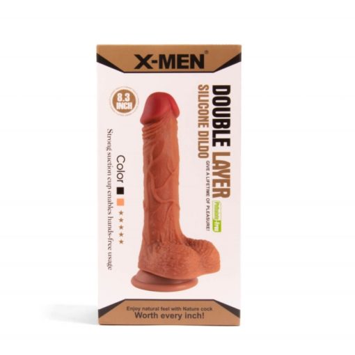 Dildo Double Layer Silicone Dildo Brown 2