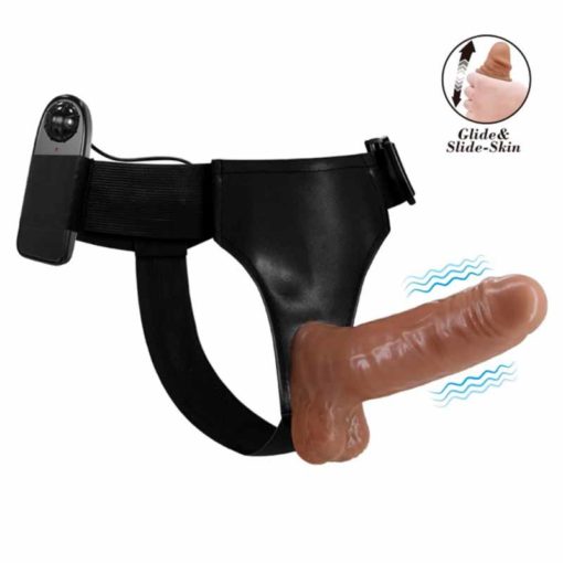 Strap On Femei Ultra Passionate Harness cu Vibratii 16 cm - imagine 4