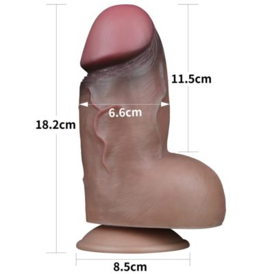 Dildo 7.0'' Dual Layered Platinum Silicone Cock