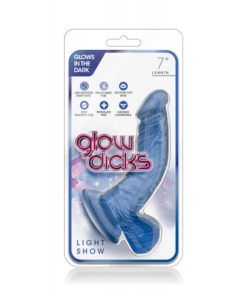 Dildo cu Ventuza Glow Dicks Light Show Blue