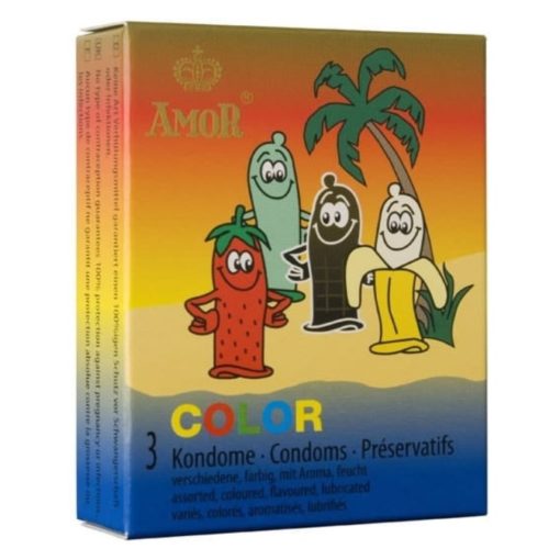 Prezervative cu Arome Amor Color 3 buc