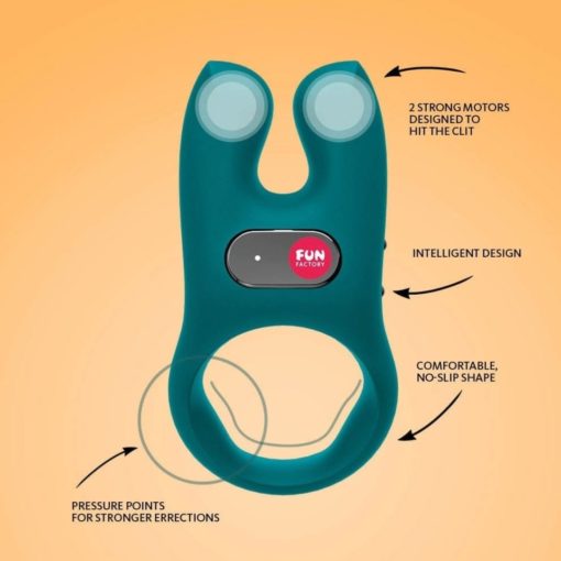 Inel Penis NOS cu Vibratii si Stimulare Clitoris Fun Factory