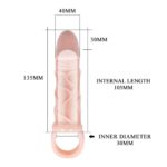 Prelungitor Penis cu Vibratii Extended Sleeve Flesh 14 cm