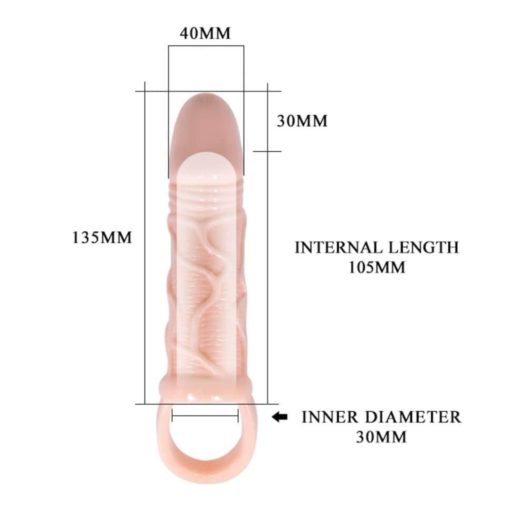 Prelungitor Penis cu Vibratii Extended Sleeve Flesh 14 cm