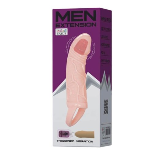 Prelungitor Penis cu Vibratii Extended Sleeve Flesh 14 cm