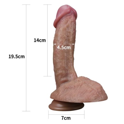 Dildo Realistic Dual Layered Silicone Cock 20 cm