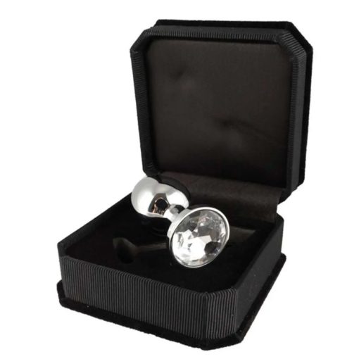 Butt Plug Metal Crystal Clear S