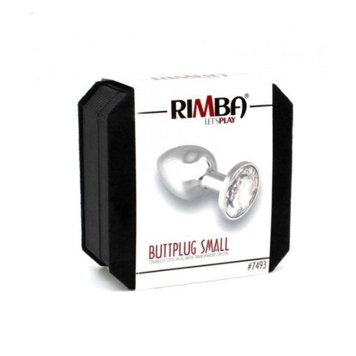 Butt Plug Metal Crystal Clear S