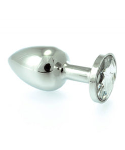 Butt Plug Metal Crystal Clear S