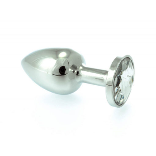 Butt Plug Metal Crystal Clear S