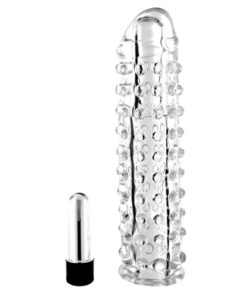 Prelungitor pentru Penis cu Vibratii si Striatii Vibro Penis Sleeve 17 cm