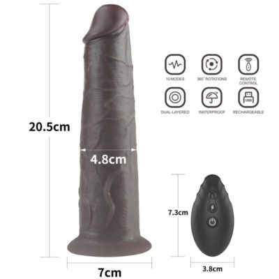 Dildo Dual Layered Silicone Rotator 8 inch