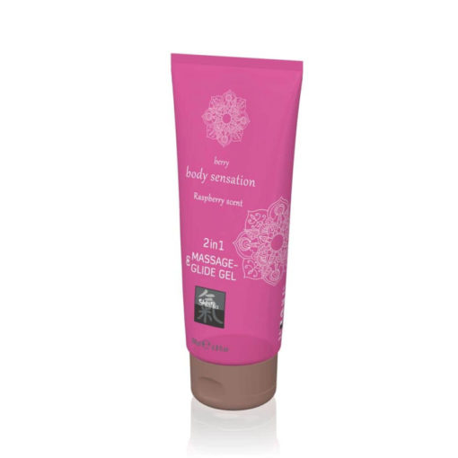 Gel Lubrifiant 2 in 1 pentru Masaj Zmeura Shiatsu 200 ml