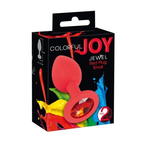 Butt Plug Silicone Colorful Joy Jewel Red