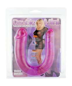 Dildo Dublu Femei Double Mini Dong Clear Lavender 30 Cm