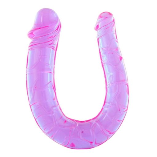 Dildo Dublu Femei Double Mini Dong Clear Lavender 30 Cm