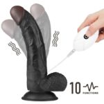 Strap On cu Vibratii Lovetoy Vibrating Easy Black 8.5 inch