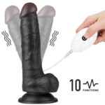 Strap On cu Vibratii Lovetoy Vibrating Easy Black 7.5 inch