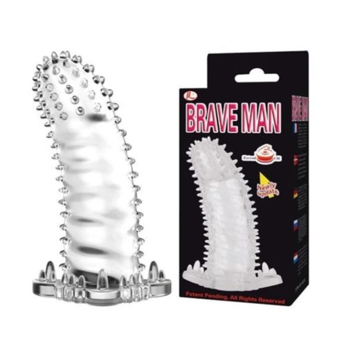 Brave Man Penis Sleeve Clear 1 Prelungitor Penis 14 cm