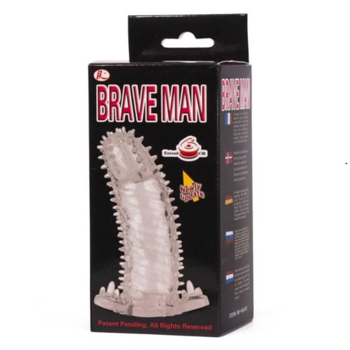 Brave Man Penis Sleeve Clear 1 Prelungitor Penis 14 cm