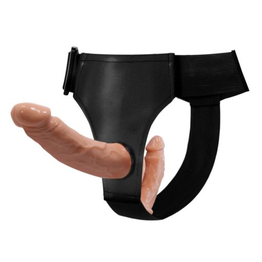 Strap On Dublu Femei Ultra Passionate Harness Double Dildos 14 cm