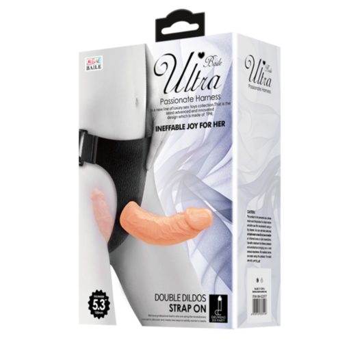 Strap On Dublu Femei Ultra Passionate Harness Double Dildos 14 cm