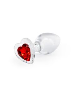 Butt Plug Sticla Crystal Desires Red Heart M