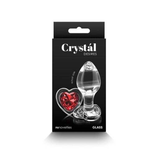 Butt Plug Sticla Crystal Desires Red Heart M