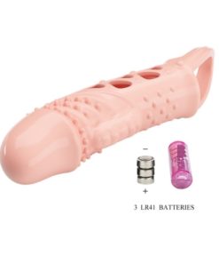 Extensie Penis cu Vibratii Pretty Love Cecelia Flesh 18 CM