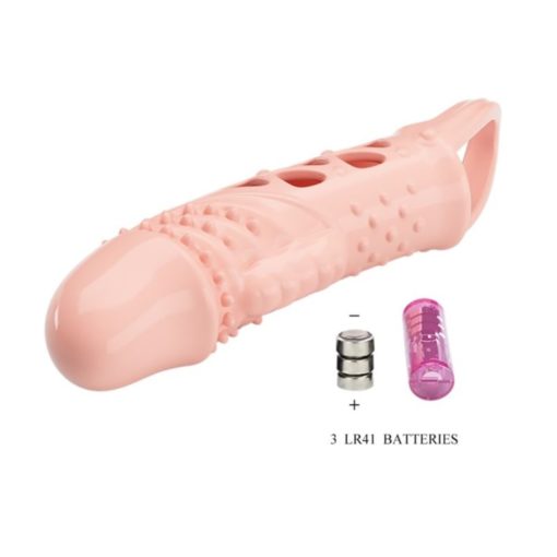 Extensie Penis cu Vibratii Pretty Love Cecelia Flesh 18 CM