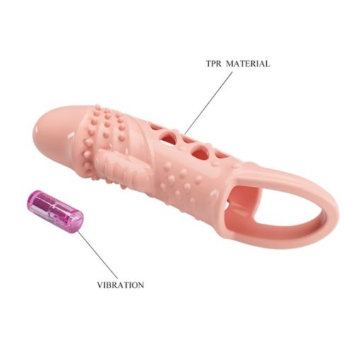 Extensie Penis cu Vibratii Pretty Love Cecelia Flesh 18 CM
