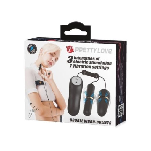 Ou Vibrator cu Electrosocuri Pretty Love Double Vibro Bullets Electrostim - imagine 2