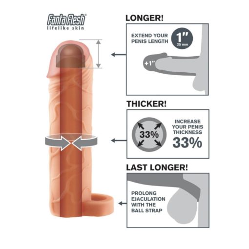 Prelungitor Penis Fantasy X-tensions Perfect Extension With Ball Strap 18 cm