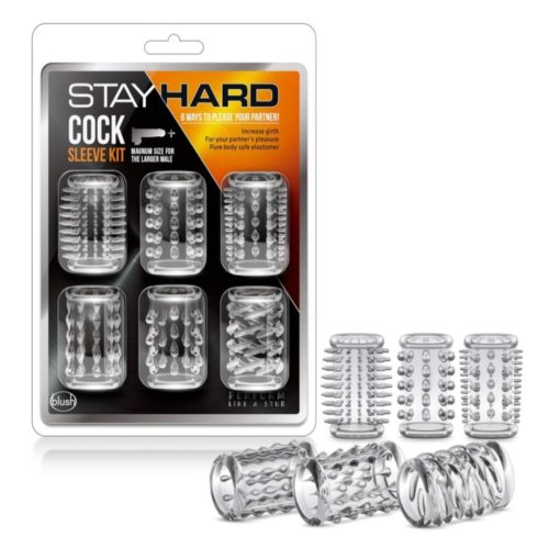 Set Mansoane Penis Stay Hard Cock Sleeve Kit Clear
