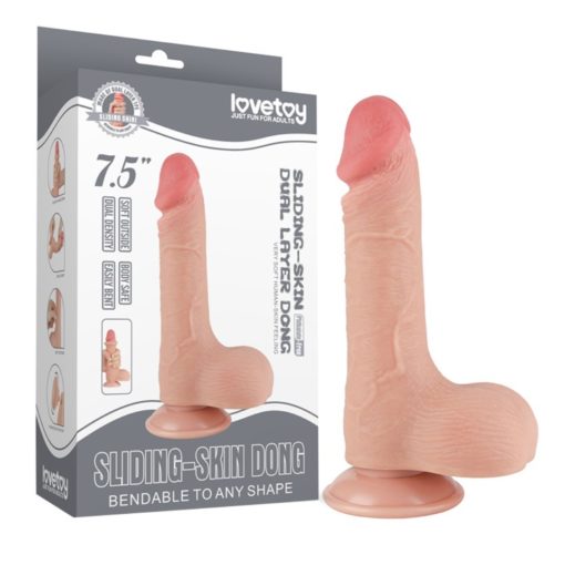 Dildo Realistic Sliding Skin Dual Layer Dong Lovetoy 20 cm