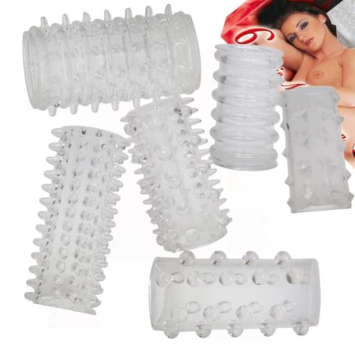Red Roses Set Mansoane pentru Penis cu Striatii 6 buc