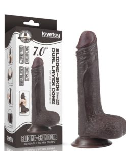 Dildo Sliding Skin Dual Layer Dong Lovetoy 18 cm Brown