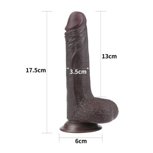 Dildo Sliding Skin Dual Layer Dong Lovetoy 18 cm Brown