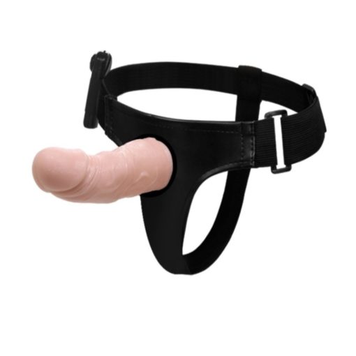 Strap On Barbati cu Vibratii Hollow Dildo 15 cm