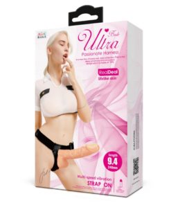 Strap On Femei cu Vibratii Ultra Passionate Harness Multi Speed 20 cm