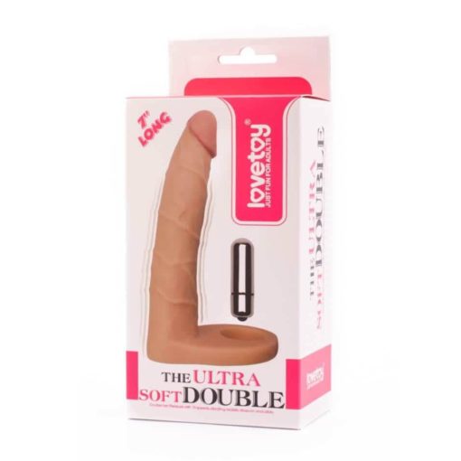 Strap On Barbati cu Vibratii Ultra Soft Double-Vibrating 18 cm