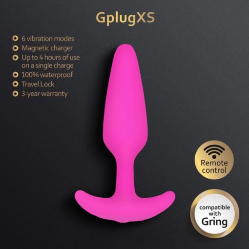 Dop Anal cu Vibratii Gplug XS Sunny Raspberry Gvibe