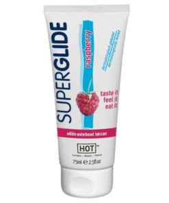 Lubrifiant Comestibil HOT Superglide Edible Waterbased Zmeura 75 ml