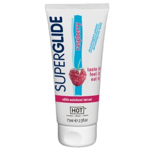 Lubrifiant Comestibil HOT Superglide Edible Waterbased Zmeura 75 ml