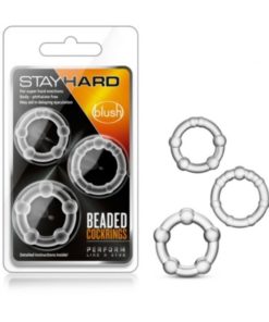 Set 3 Inele Penis Stay Hard Beaded Clear Blush