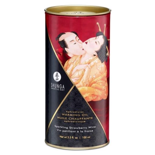 Ulei de Masaj cu Aroma de Capsuni si Efect de Incalzire Aphrodisiac Shunga 100 ml